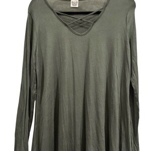 Pin Foot Olive Green Women's Long Sleeve Top